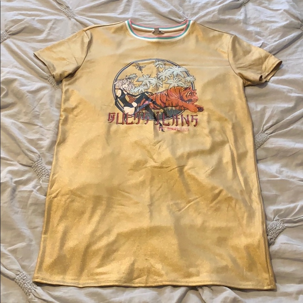Gold Guess T-Shirt/Tunic Dress